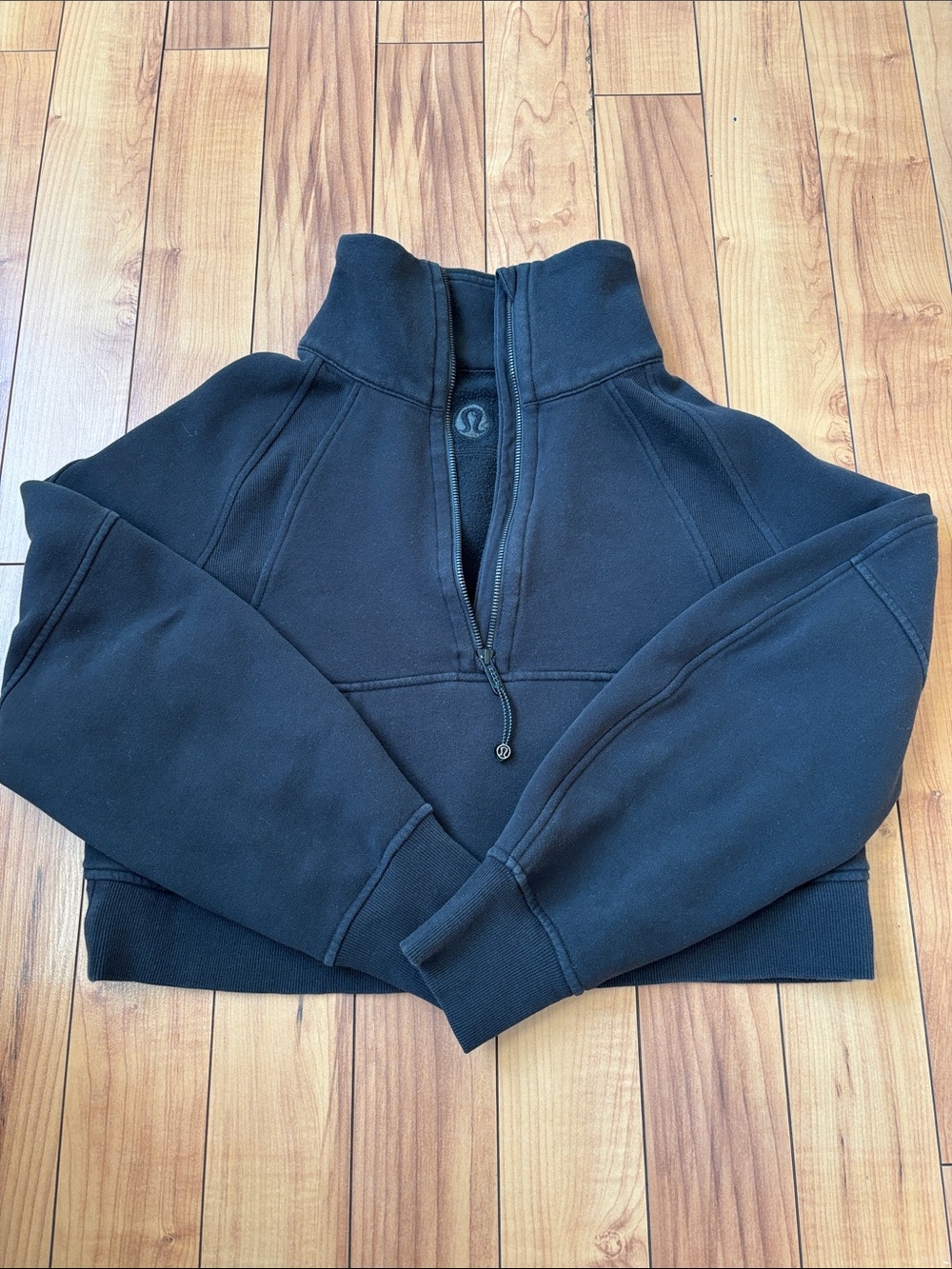 lululemon athletica Black Half-Zip Cowl Neck Pullover Sweater